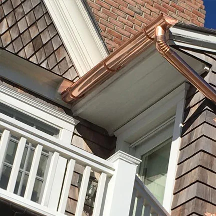 copper gutter installation Aquebogue ny